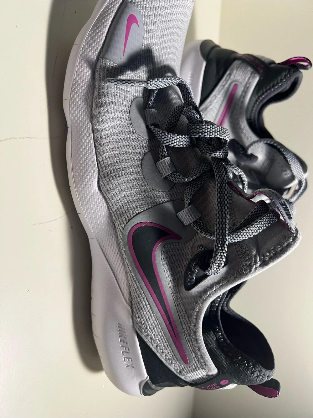 Nike Kids Gray and Pink Athletic Sneakers